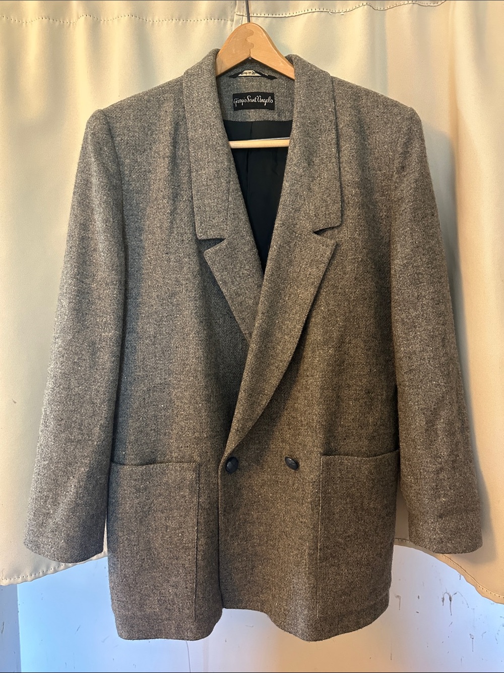 Vintage grey Double-Breasted Blazer